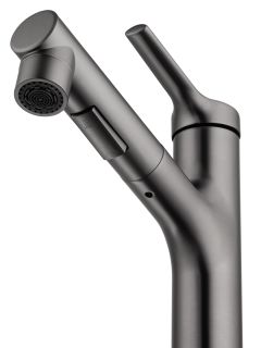 Смеситель для раковины Wonzon & Woghand WW-A40862-BGG с выдвижным изливом тёмный графит